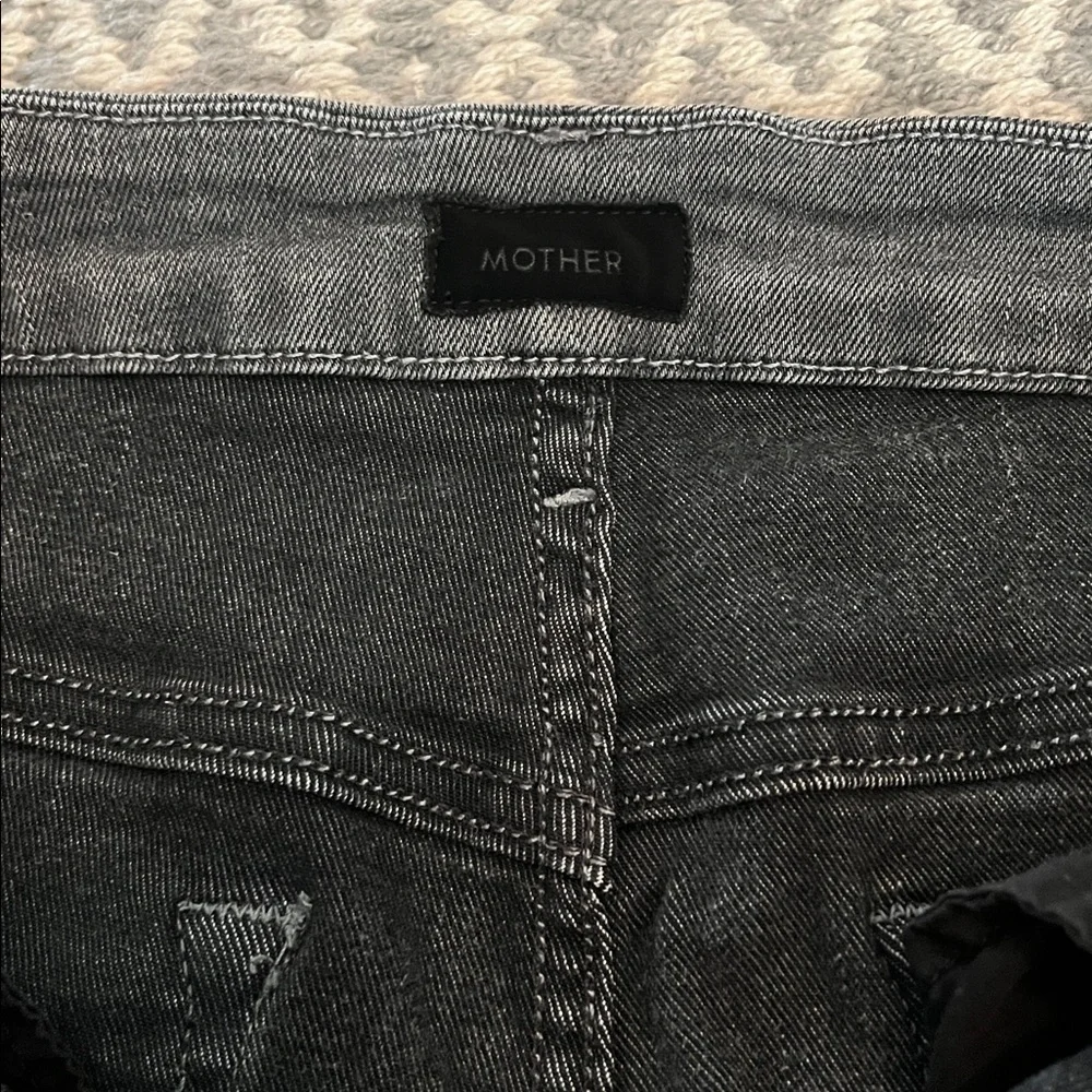 MOTHER High Waisted Looker Jeans Supermoon Grey Gray